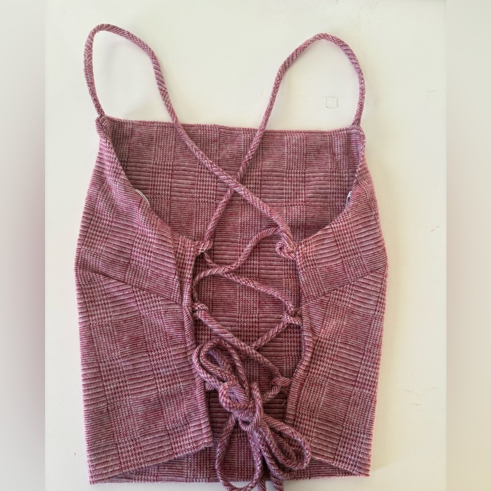 Papaya Houndstooth Knit Top